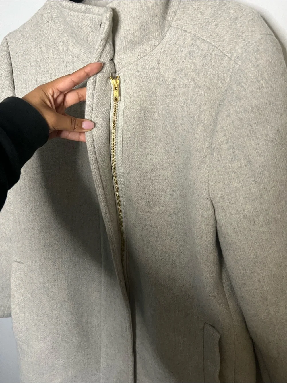 J. Crew Factory City Coat with button neck - heather dusk size 12 - Picture 6 of 14